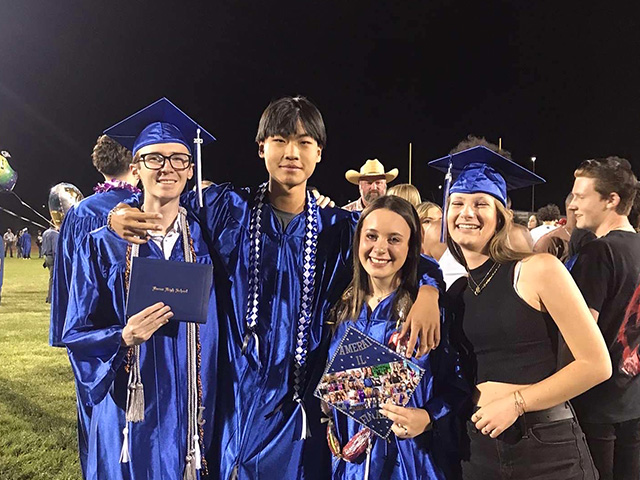 Educatius graduation cap and gown with diversity